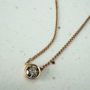 14KT Rose Gold Rare Gray Diamond Necklace — approximately .30ct Diamond